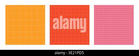 Set of trendy paper sheet with doodle grid. Y2k style Stock Vector
