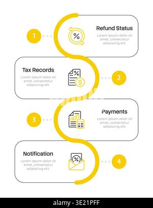Tax management infographic 4 steps Stock Vector