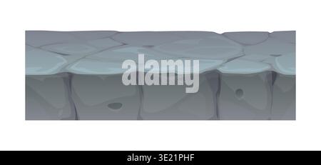 Game ground soil layers of stone and rocky terrain Stock Vector