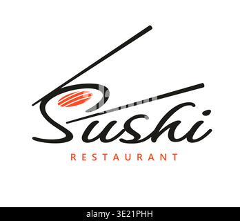 Traditional salmon sushi Japanese restaurant icon Stock Vector