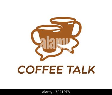 Coffee talk icon, chat communication symbol Stock Vector