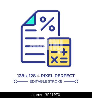 Accounting pixel perfect line color icon Stock Vector