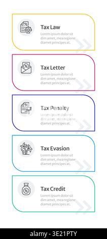 Tax risk management infographic 5 steps Stock Vector