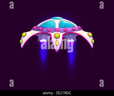Cartoon unidentified flying objects game icon Stock Vector