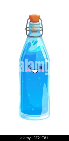 Cartoon water drink character with smiling face Stock Vector
