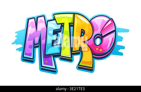Urban graffiti art, funky wall street paint Metro Stock Vector