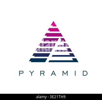 Pyramid icon of triangle modern line and gradient Stock Vector
