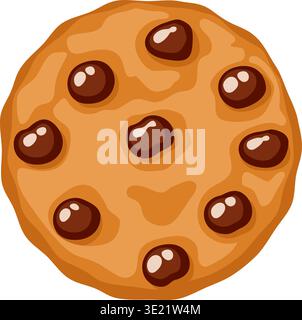 Chocolate Chip Cookie Sweet Food Illustration Stock Vector