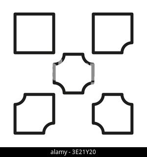 Geometric Vector illustrations. Professional square silhouettes. Abstract structure collections. Minimalist frame parts. EPS 10. Stock Vector