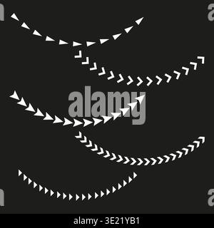 Curved arrow lines. Extraordinary dynamic Vector. Abstract motion graphics. Sophisticated black background contrast. EPS 10. Stock Vector
