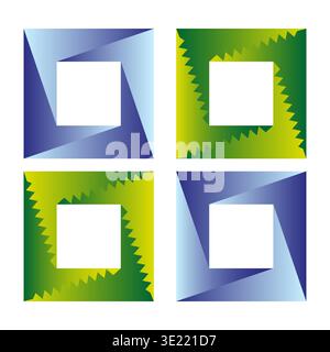 Sophisticated geometric pattern. Magnificent spiral symbol. Phenomenal gradient Vector. Spectacular square collection. EPS 10. Stock Vector