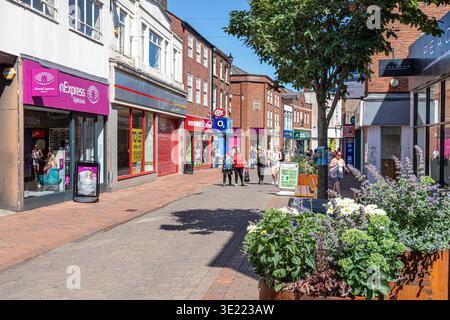 Shops in Mill Street, Macclesfield, Cheshire, England UK Stock Photo