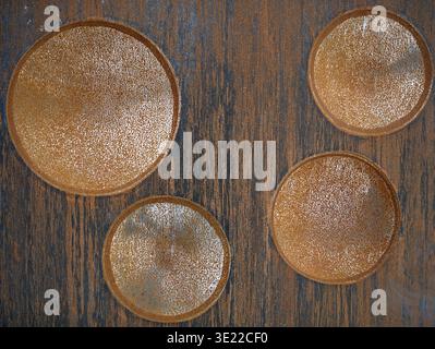 rusty metal plate with circular texture pattern Stock Photo
