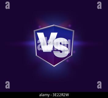 VS showdown lightning for fight battle versus sign Stock Vector