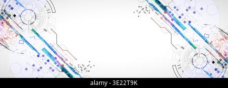 Abstract background. Scientific and technological concept with the use of technical elements formed in the shape of a circle. Vector Stock Vector