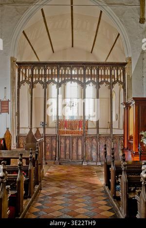 Latin Rood Screen The rood screen and detail at St George's Church, Gooderstone, Norfolk ...