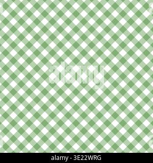 Cute green fashion seamless pattern of style. Scottish tartan vichy plaid graphic texture for dress, skirt, scarf, throw, jacket, fashion fabric print Stock Vector