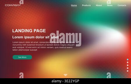 Vibrant abstract landing page background showcasing blurred gradient lights and soft glow, subtle bokeh highlights, sleek hero header layout with Stock Vector