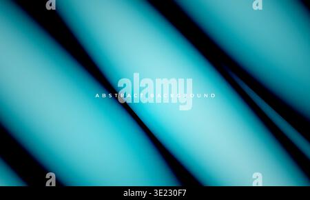 Diagonal teal light beams abstract background, sleek gradient shadows and soft glow across dark canvas, cinematic moody atmosphere, smooth curved Stock Vector