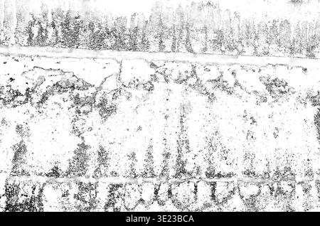 Industrial grunge texture on weathered paper isolated on white background. Messy surface shows corrosion stains noise and ragged decay. Brutal distres Stock Photo
