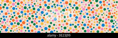 Colorful polka dot vector pattern. Abstract confetti background Stock Vector