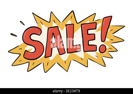 Bright Sale lettering, colorful discount promotion illustration Stock Vector