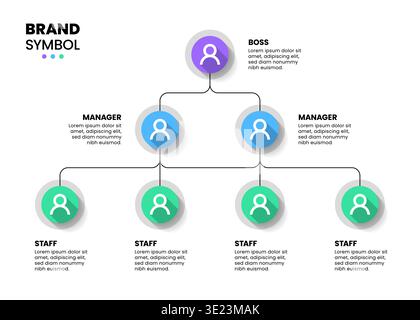 Infographic template. Business hierarchy with 3 Layers. Vector illustration Stock Vector