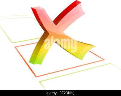 3D Check Mark, isolated on white, easy change color, vector illustration Stock Vector