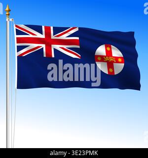 New South Wales territory, Australia, waving flag, Oceania, vector illustration Stock Vector