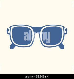 Sunglasses icon in flat style. Simple eyewear illustration isolated on light background for summer fashion, sun protection, travel, lifestyle and Stock Vector