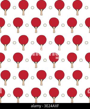 Vector seamless pattern of hand drawn ping pong Stock Vector