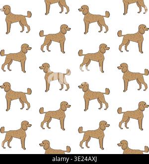 Vector hand drawn sketch doodle colored poodle dog Stock Vector