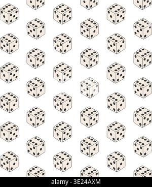 Vector seamless pattern of hand drawn dice Stock Vector