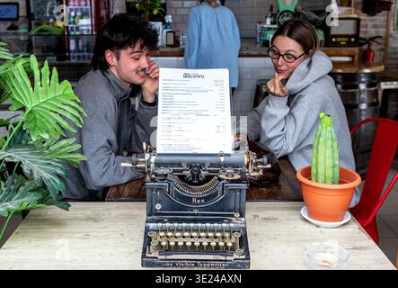 An Old Fashioned Rex Typewriter in Arrecife Lanzarote Canary Islands Stock Photo