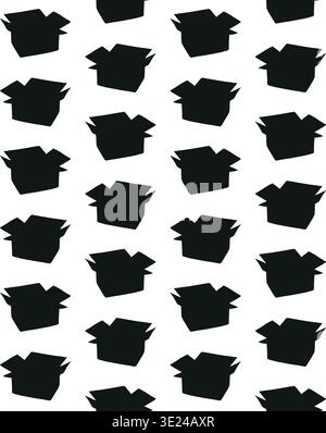 Vector seamless pattern of hand drawn box Stock Vector
