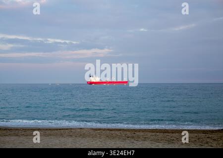 Savona, Liguria province - March 8, 2026: View of the merchant ship near Porto Vado, specialized in the agri-food sector, fresh fruit and ferry Stock Photo
