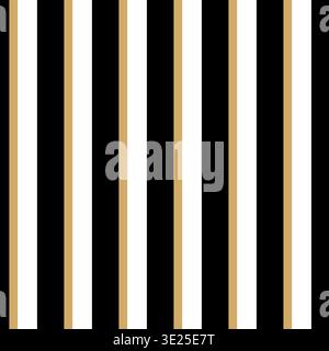 Stripes Black and Gold Color Seamless Pattern Vector Stock Vector
