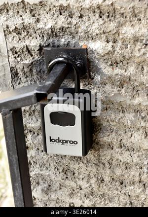 Lockproo padlock for self check-in short-term rentals Stock Photo