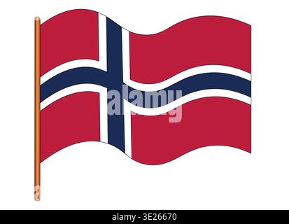 Flag of Norway. Norwegian national symbol in official colors. Template icon. Abstract vector background Stock Vector