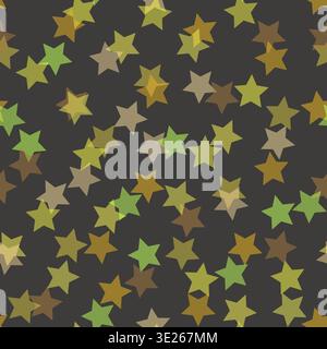 Seamless pattern with color stars, confetti background. Splash effect banner. Vector abstract illustration for wallpaper, wrapping paper, backdrop Stock Vector