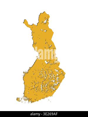 Map of Finland, sign silhouette. World Map Globe. Vector Illustration isolated on white background. Europe continent Stock Vector