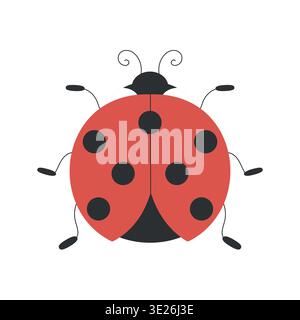 Ladybug. A simple vector illustration in a flat style. White background Stock Vector