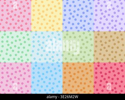 A premium collection of 12 seamless star patterns in sweet pastel colors. Ideal for fabric, wrapping paper, nursery decor, and stationery sets. High-q Stock Vector