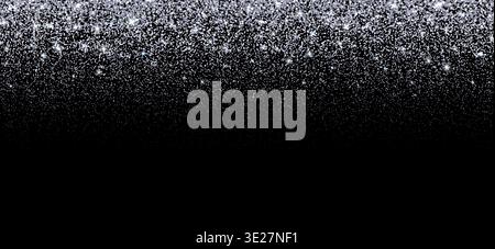 Silver glitter particles and dust spray effect vector background. Shiny star luminous festive particles. Holiday celebration luxury abstract texture overlay with confetti, sequin and shimmer glow Stock Vector