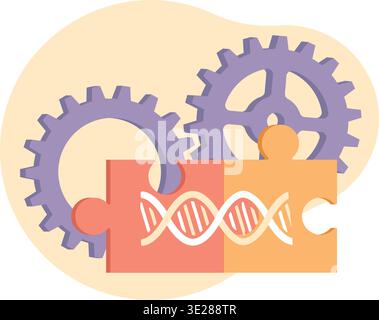 Genetic engineering. Laboratory experiments, scientific research, new forms of life, biotechnology processes and innovation systems, dna genome Stock Vector
