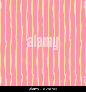 Hand Drawn Pink Yellow Abstract Stripes Stock Vector