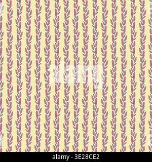 Minimalist Pink Wavy Leaf Stripe Pattern Stock Vector