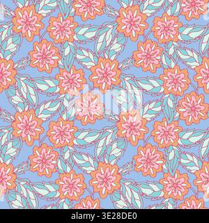 Olive Garden Boho Floral Damask Pattern Stock Vector