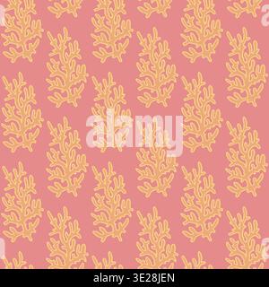 Abstract Peach Coral Pink Sea Pattern Stock Vector