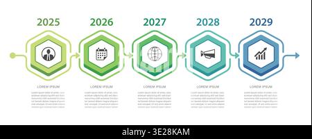 Business roadmap infographic timeline with 5 steps. Stock Vector
